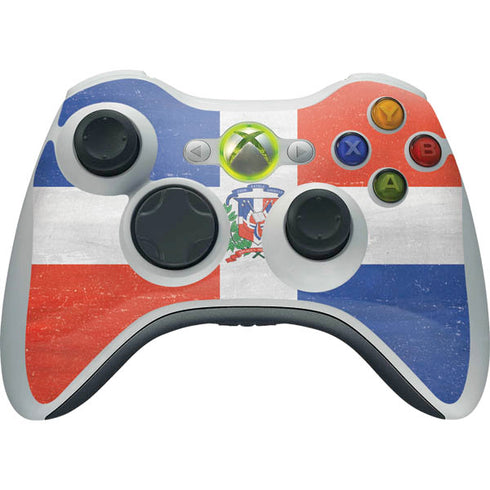 Dominican Republic Flag Distressed Xbox 360 Wireless Controller Skin